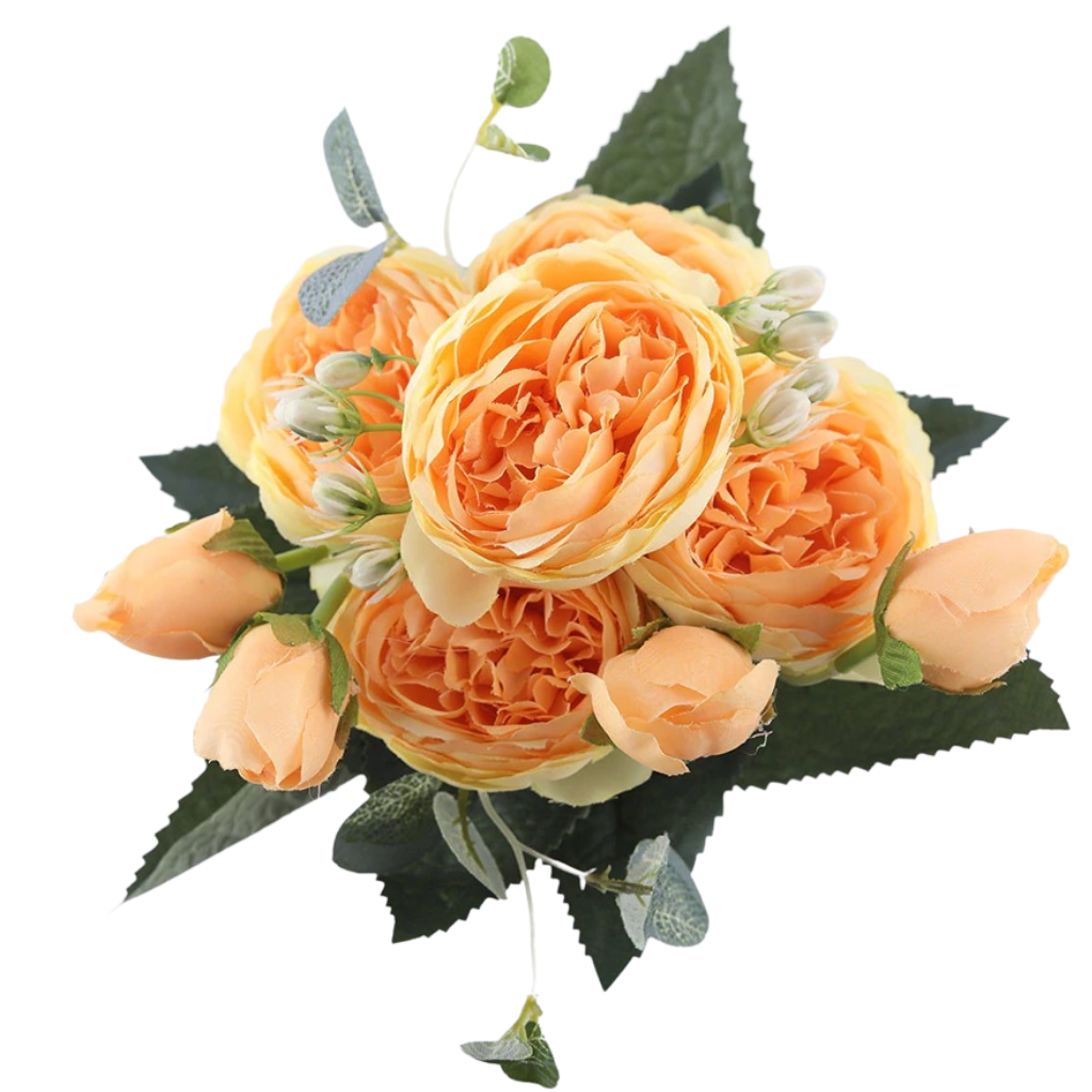 Artificial Silk Peony and Roses Flower Bouquet