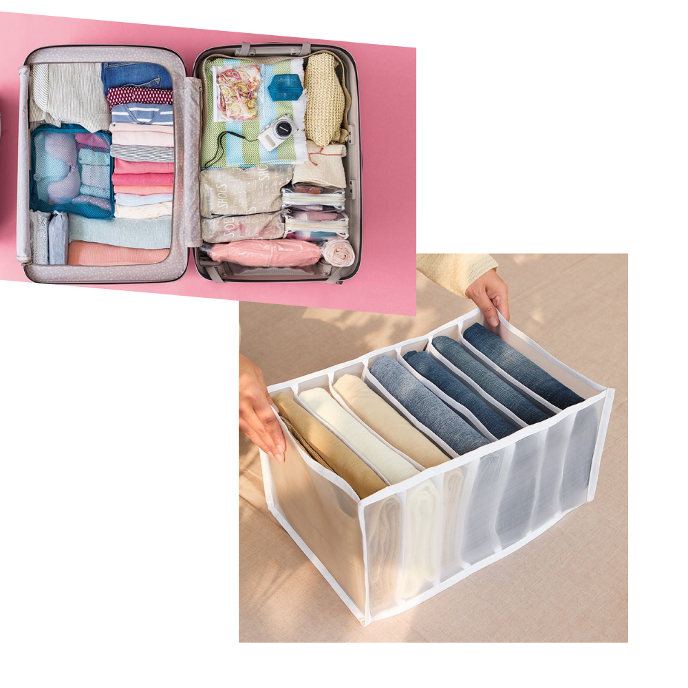 Mesh wardrobe clothes organizer