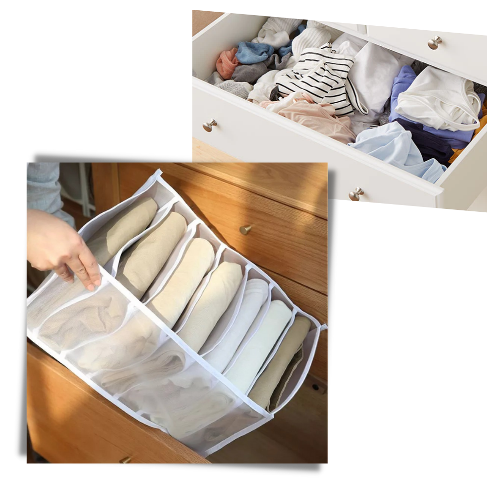 Mesh wardrobe clothes organizer