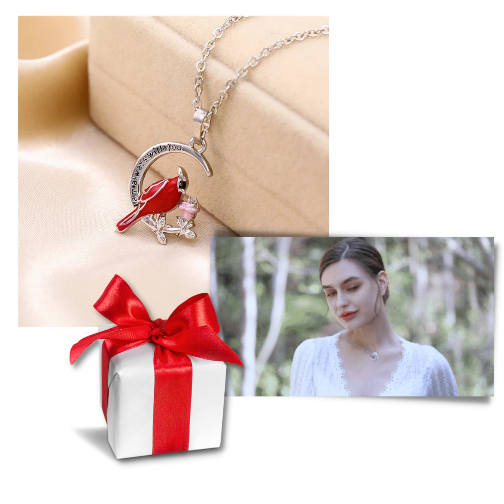 Cardinal Heart Pendant Necklace