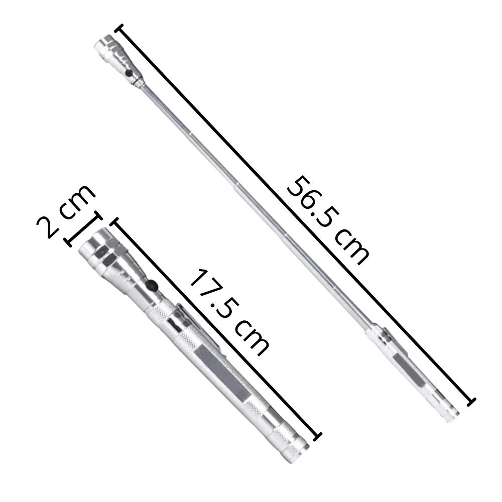 Telescopic magnetic LED flashlight