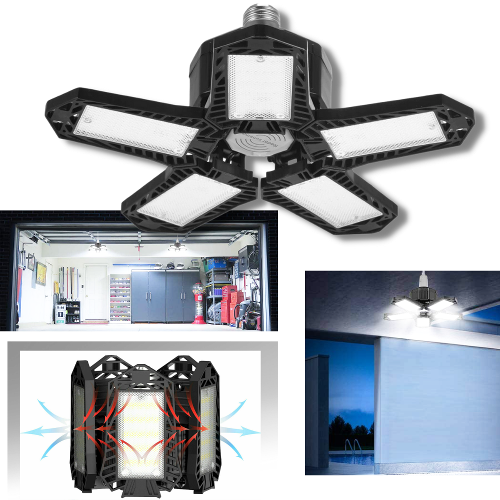 Garage Light with 5 Foldable Panels -