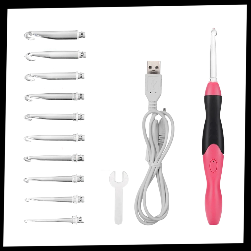 Set of Ergonomic LED Crochet Hooks