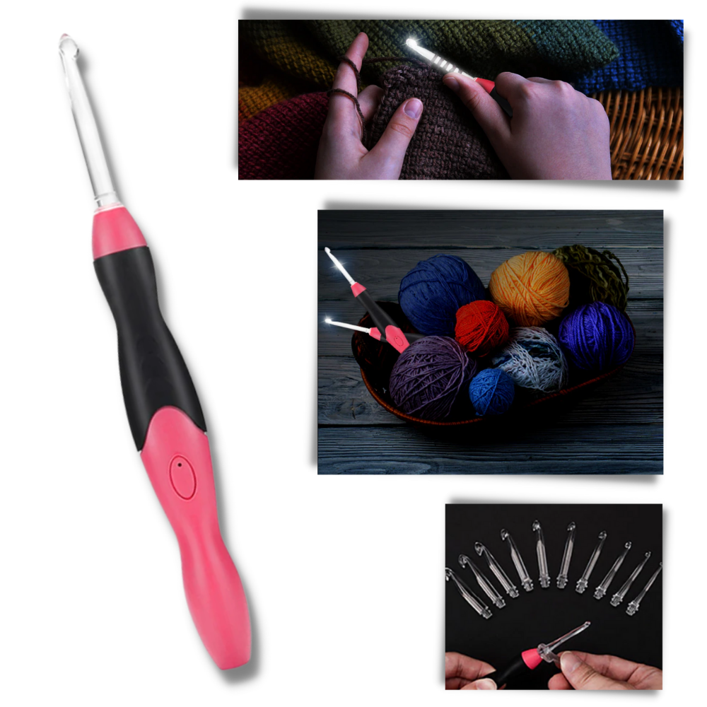 Set of Ergonomic LED Crochet Hooks -