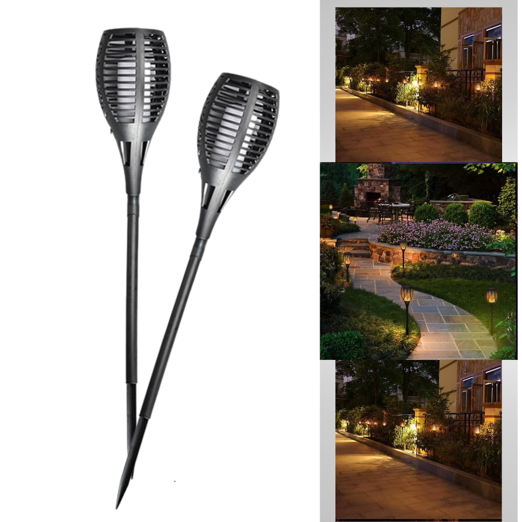 LED Solar Torch Light with flickering flame