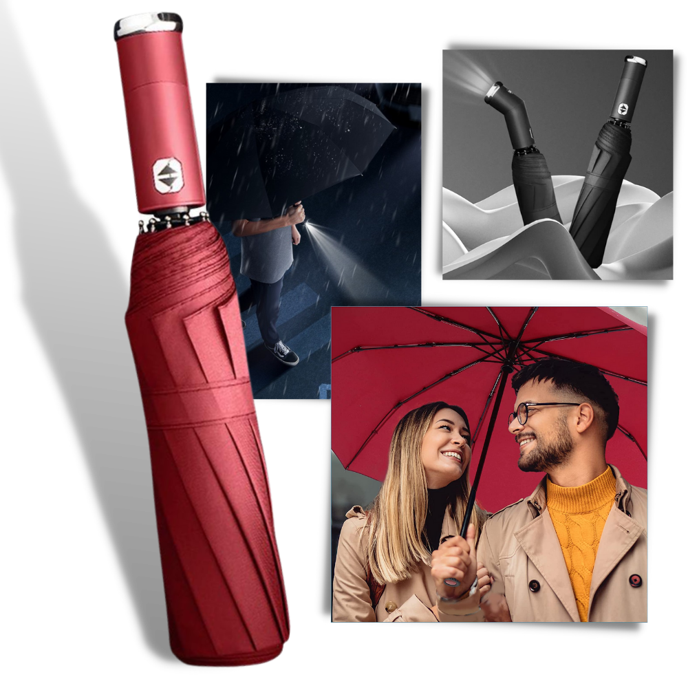 Windproof LED Sun & Rain Umbrella -