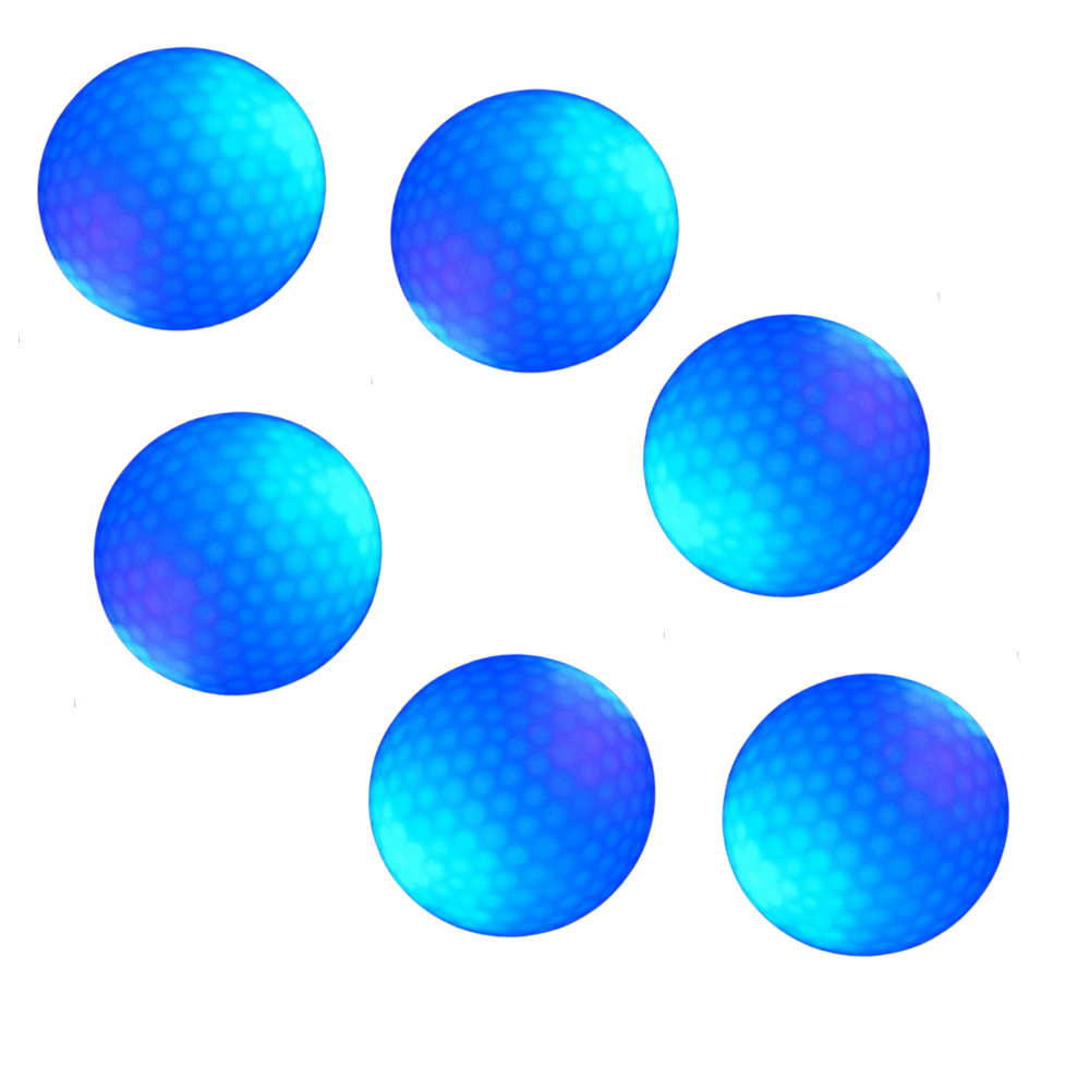 Pack of 6 LED Glowing Golf Balls