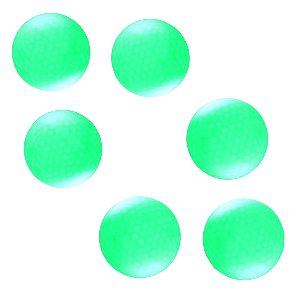 Pack of 6 LED Glowing Golf Balls