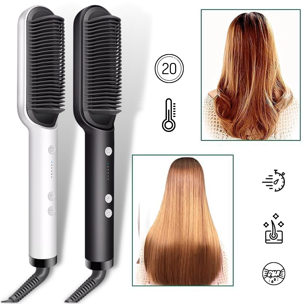 Electric Ceramic Brush Hair Straightener -