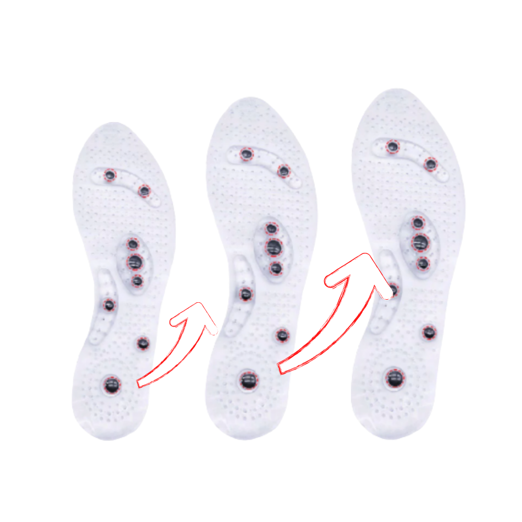 Magnetic acupressure foot insoles