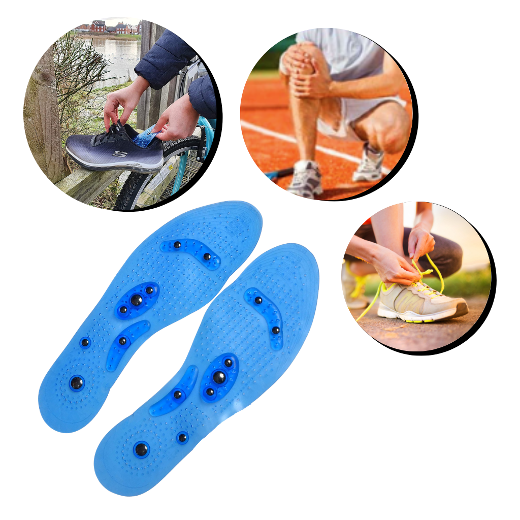 Magnetic acupressure foot insoles