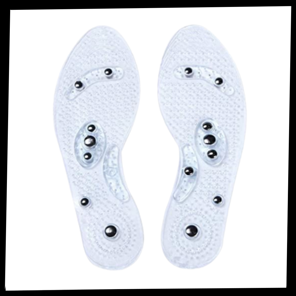 Magnetic acupressure foot insoles