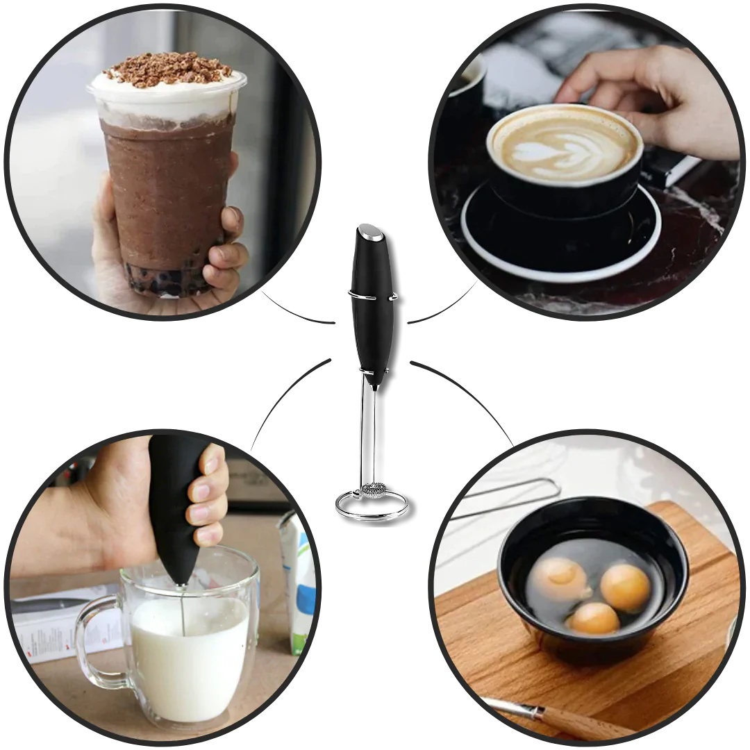 Electric Handheld Milk Frother with holder