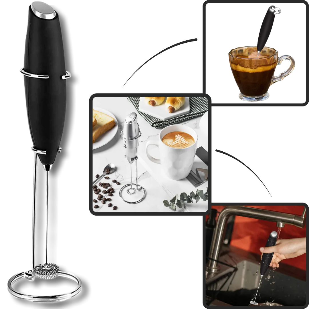 Electric Handheld Milk Frother with holder - Ozayti