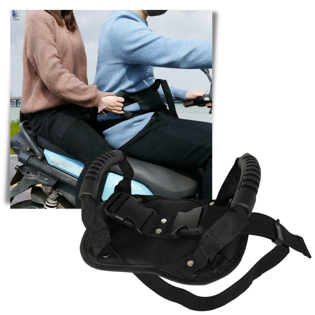 Moto driver belt for a passenger holding