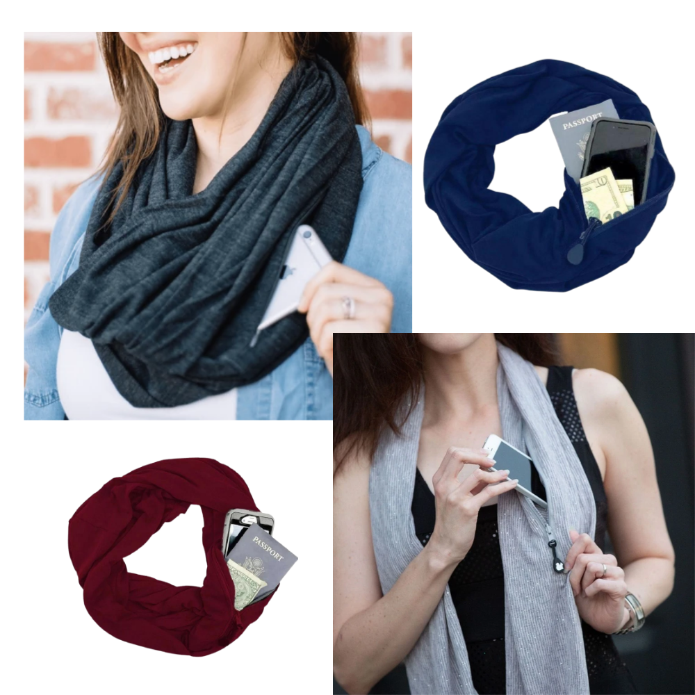 Warm Muffler With Hidden Pocket -