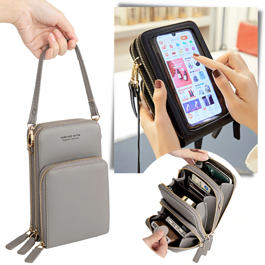 Multi pockets touchscreen crossbody bag - Ozerty