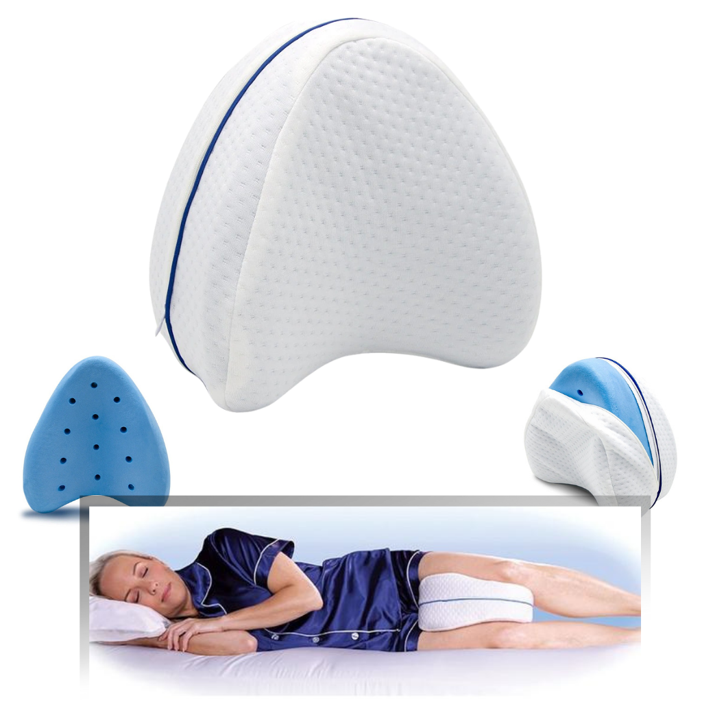 Orthopedic knee and leg pillow with memory foam -