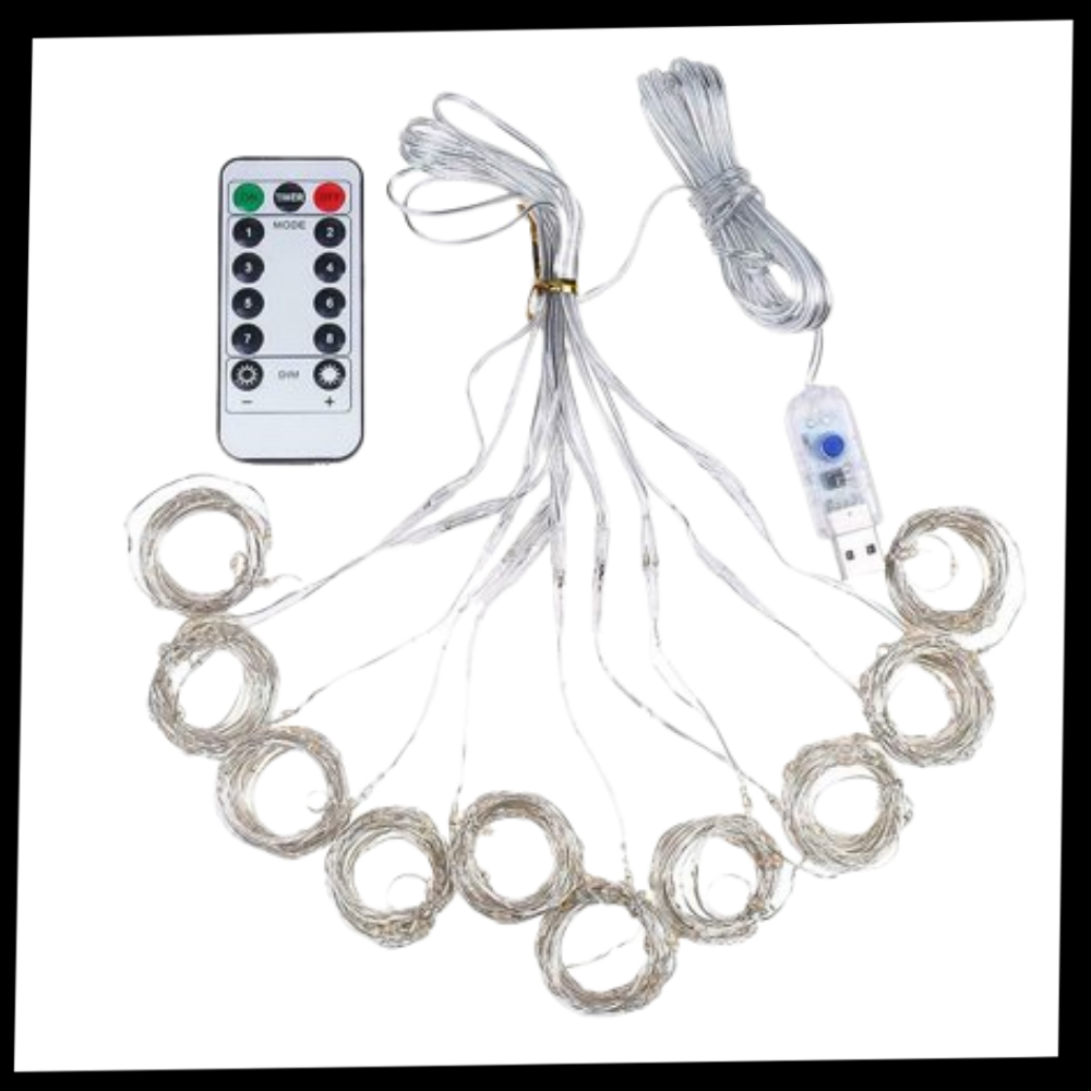 String Curtain of Fairy Lights with Remote Control