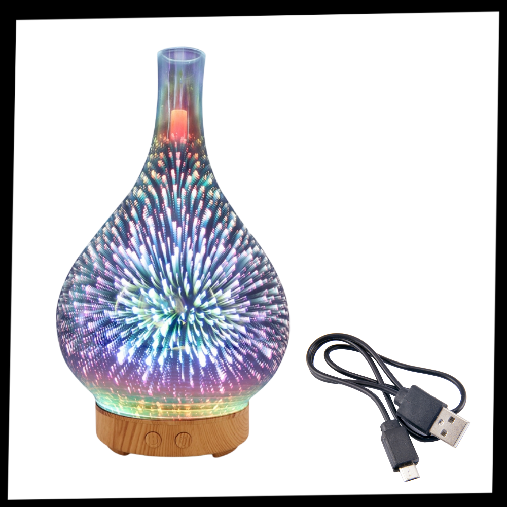 Essential Oil Diffuser Fireworks Pattern Vase Shape