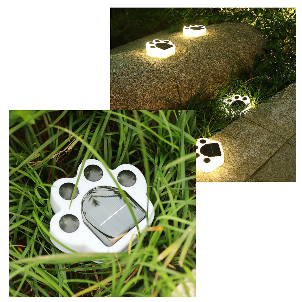 Solar-Powered Paw Print Pathway Light