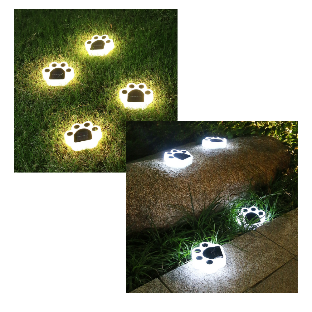 Solar-Powered Paw Print Pathway Light