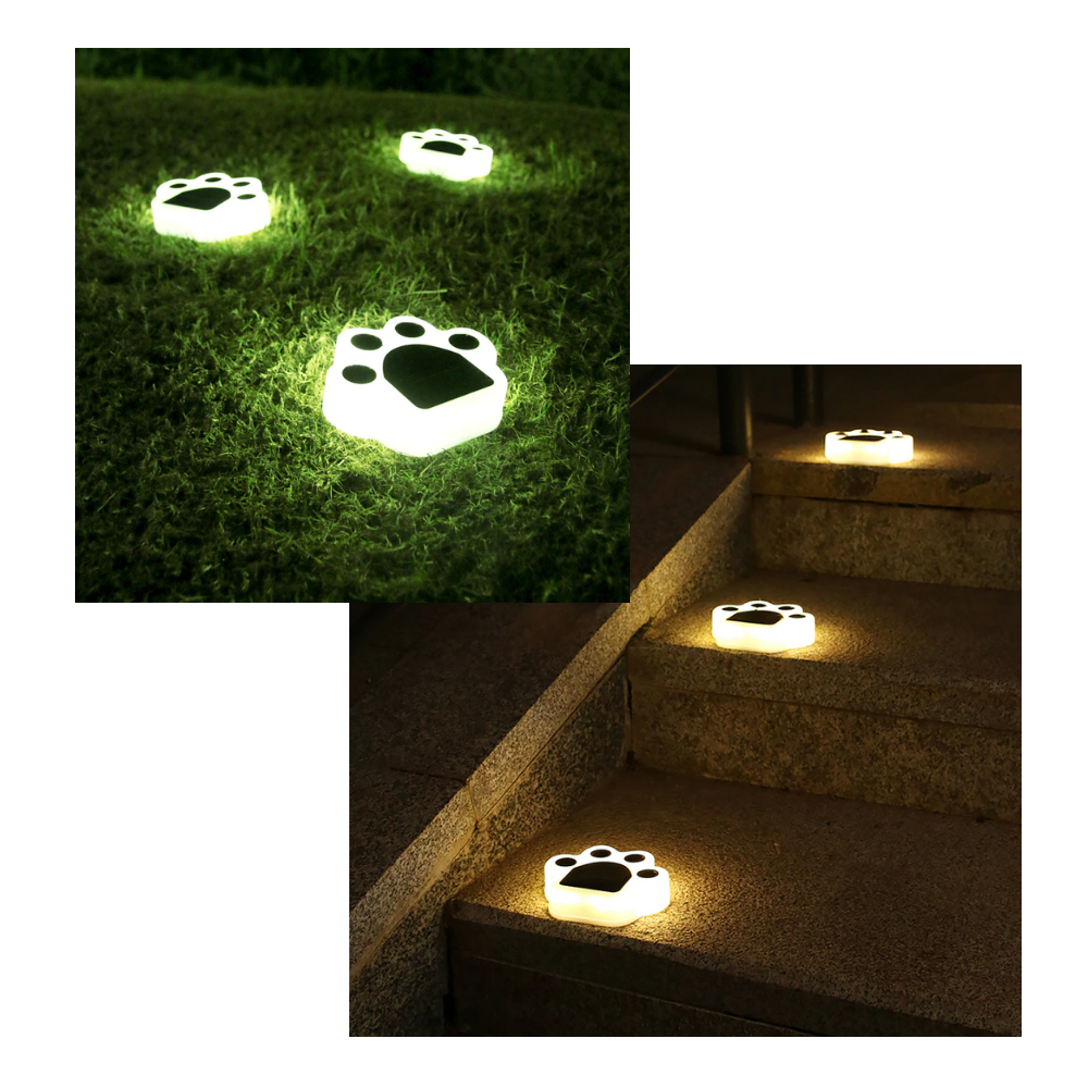 Solar-Powered Paw Print Pathway Light