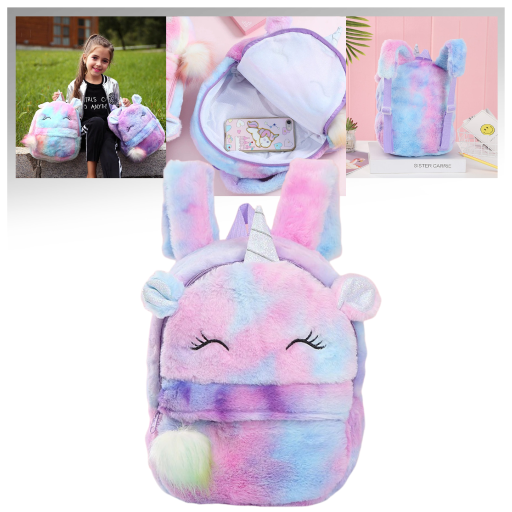 Plush Unicorn Girl’s Backpack - Ozerty