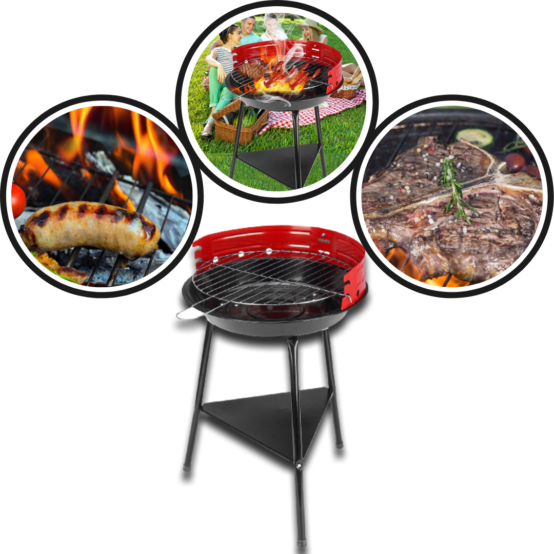 Portable round BBQ charcoal grill