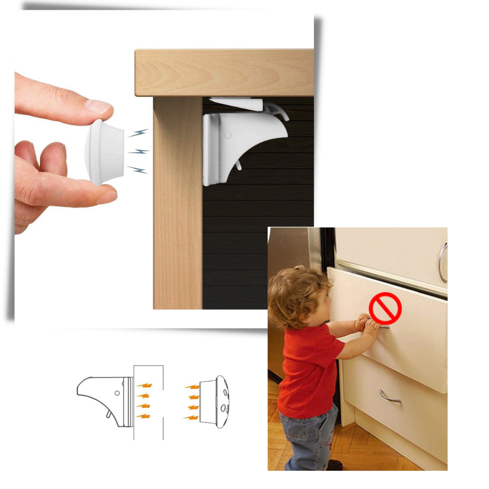 Pack of 4 Child Safety Magnetic Cabinet Locks