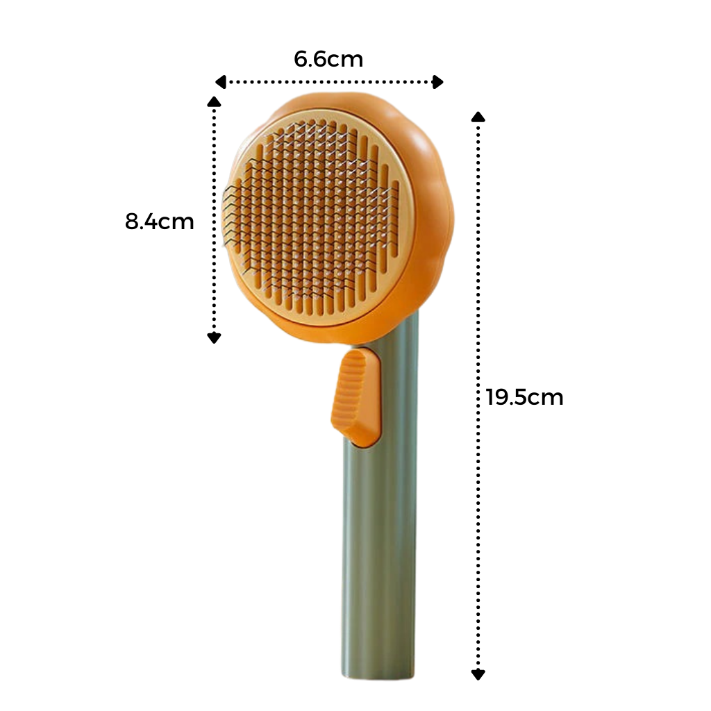 Self-cleaning pumpkin pet brush