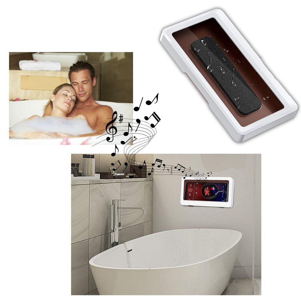 Waterproof Wall Mount Shower Phone Holder Case