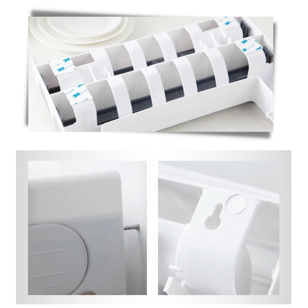 4-in-1 Wall Mounted Plastic Film and Paper Towel Holder