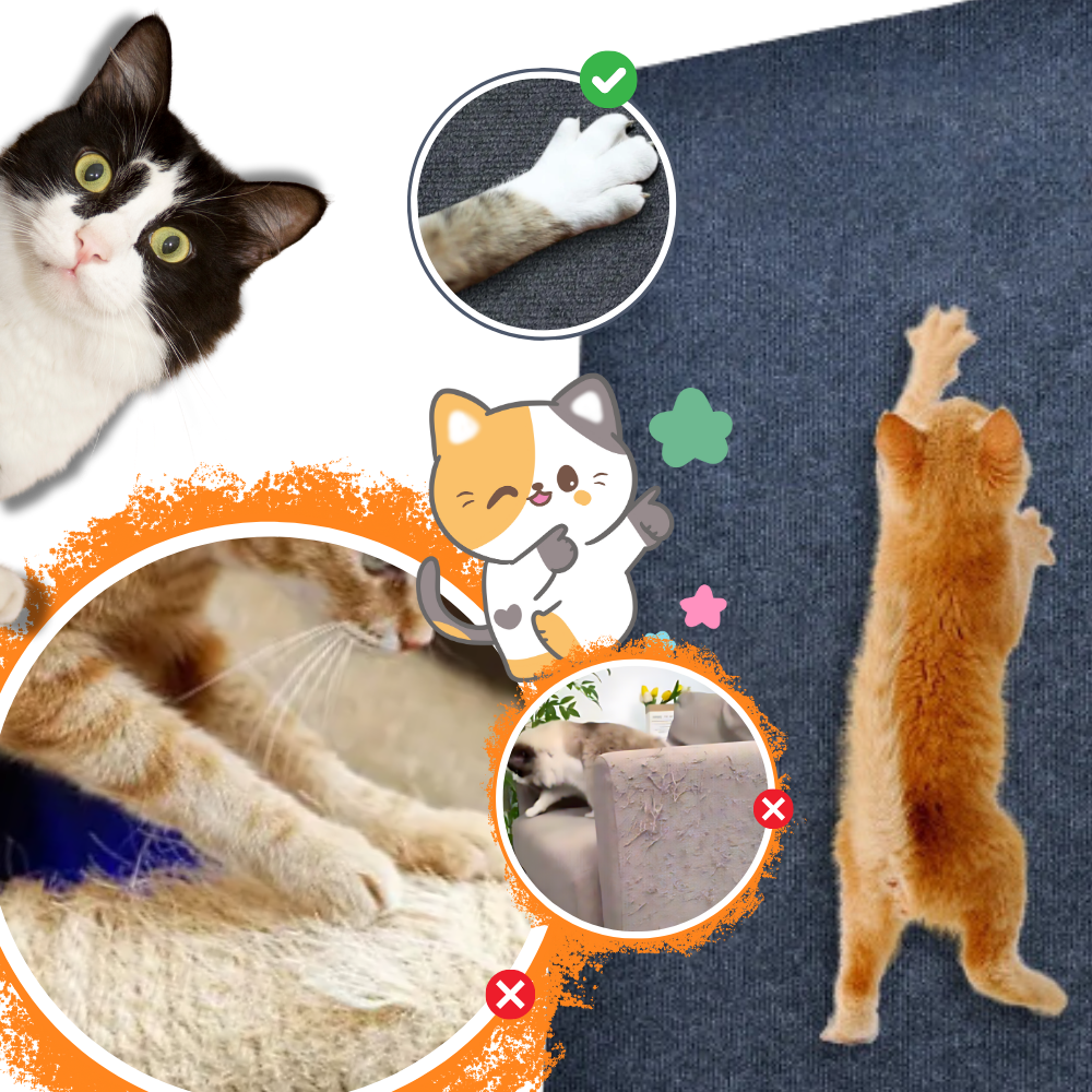 Adhesive Wall Mounted Cat Scratch Pad - Ozerty