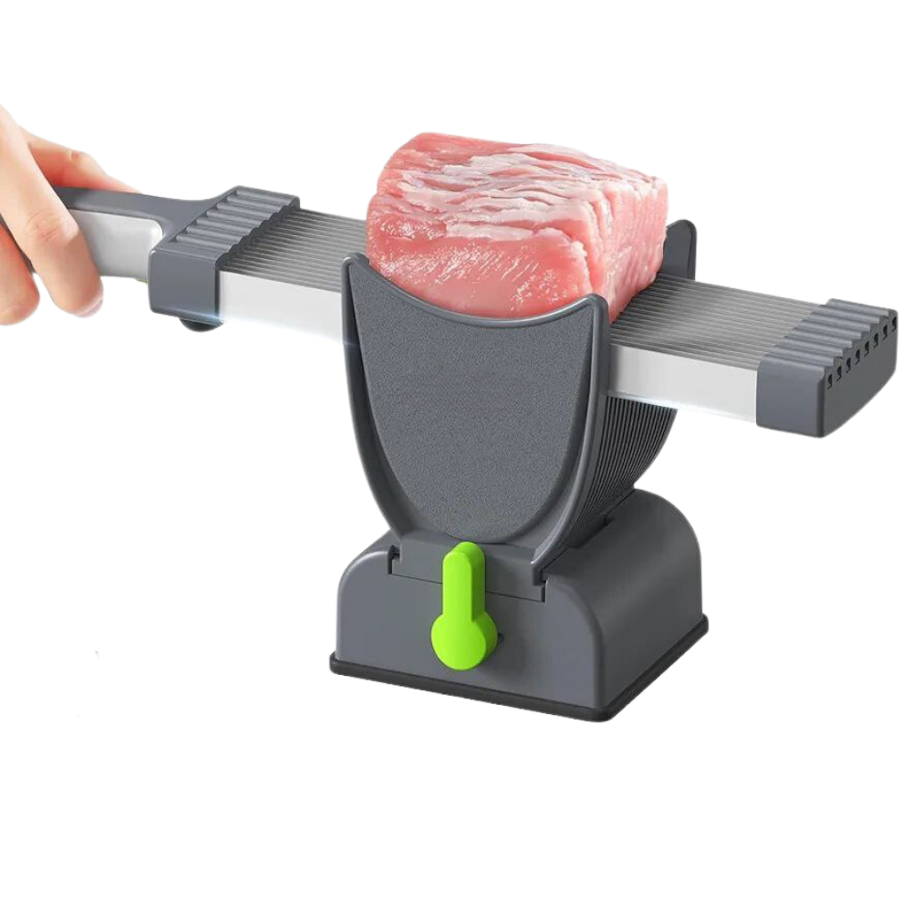 Adjustable Thickness Manual Meat Slicer  -Gray - Ozerty