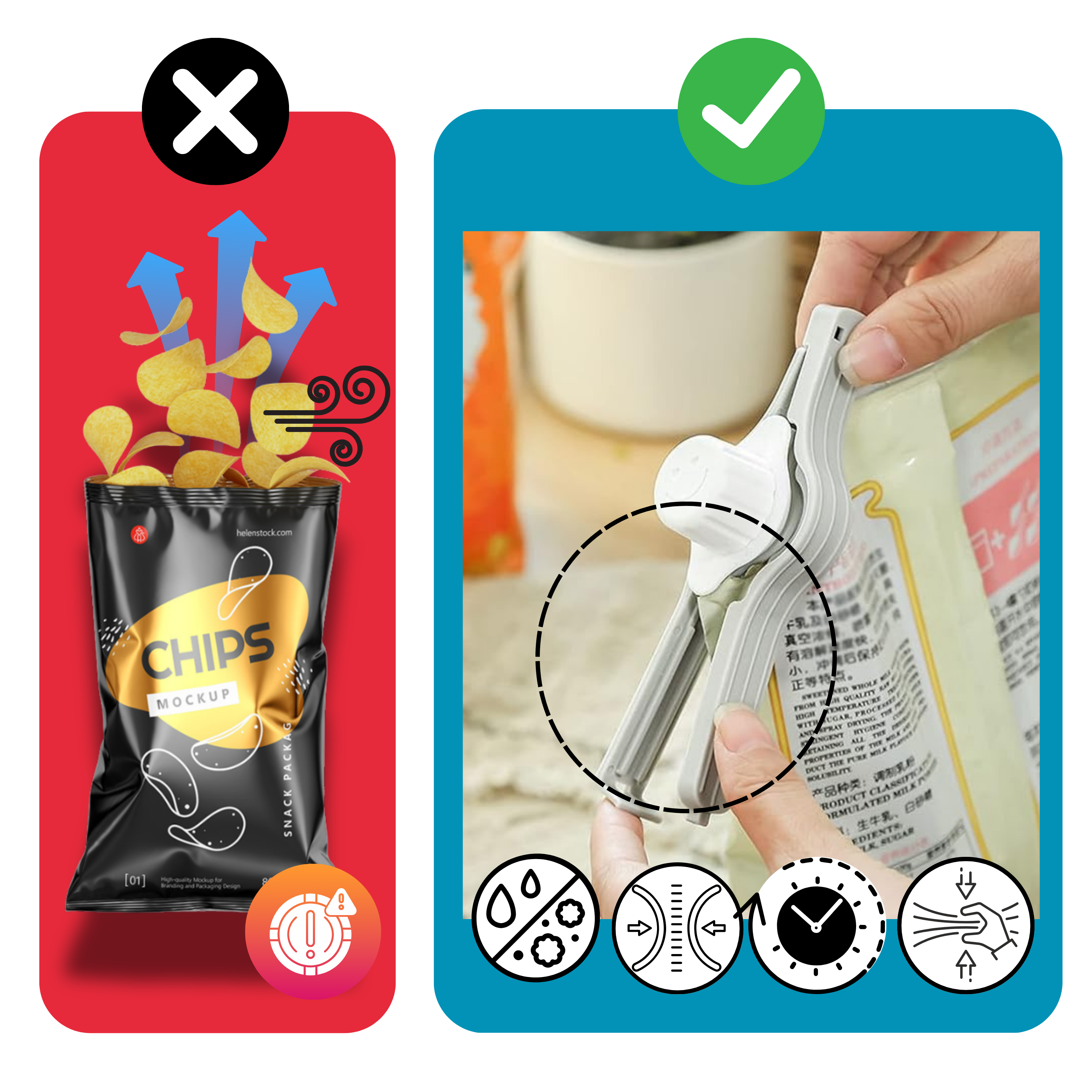 Airtight Chip Bag Clips - Ozerty