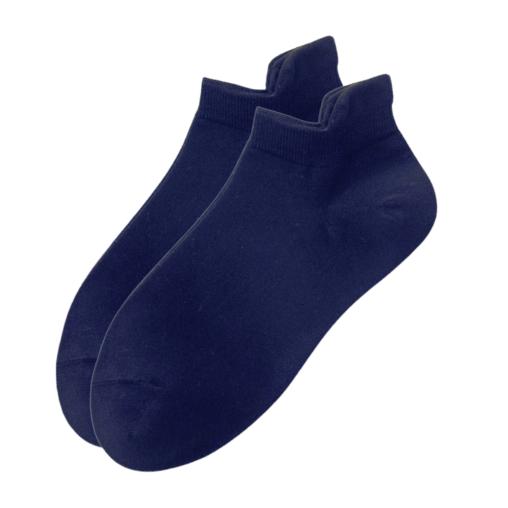 Breathable Moisture Wicking Men Ankle Socks -Dark Blue - Ozerty