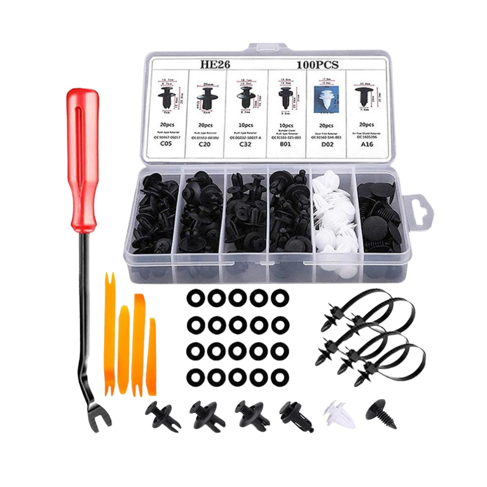 Car Door Panel Clip Set -Set 100 Pcs with 30 tool - Ozerty