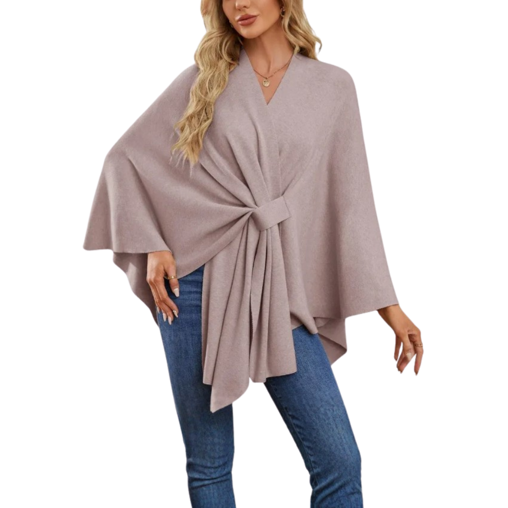 Chic Women Knitted Poncho -Lilac - Ozerty