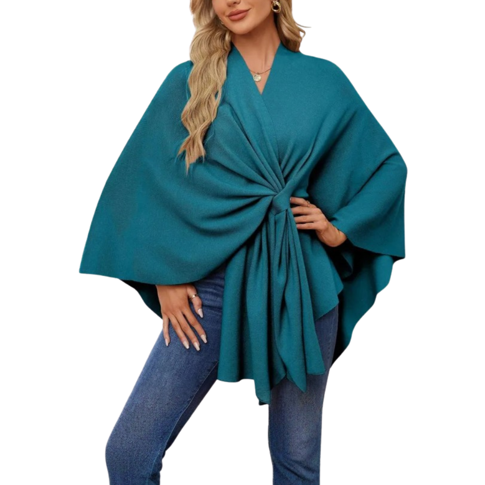 Chic Women Knitted Poncho -Malachite - Ozerty