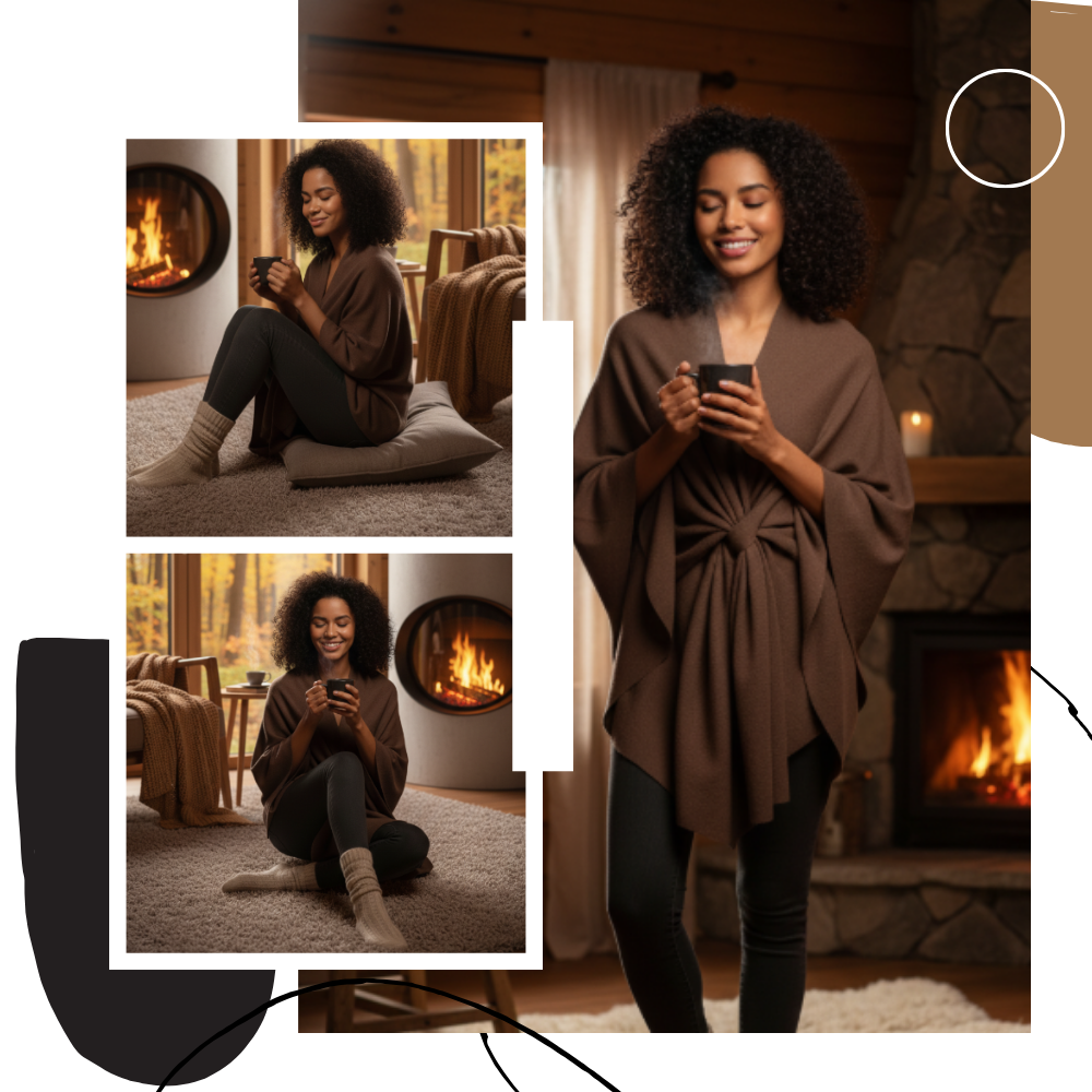 Chic Women Knitted Poncho - Ozerty