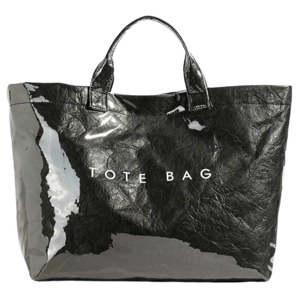 Classic Large Waterproof Tote Bag -Black - Ozerty