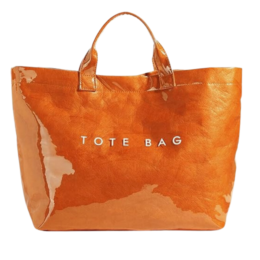 Classic Large Waterproof Tote Bag -Orange - Ozerty