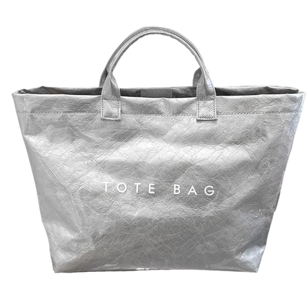 Classic Large Waterproof Tote Bag -Silver - Ozerty