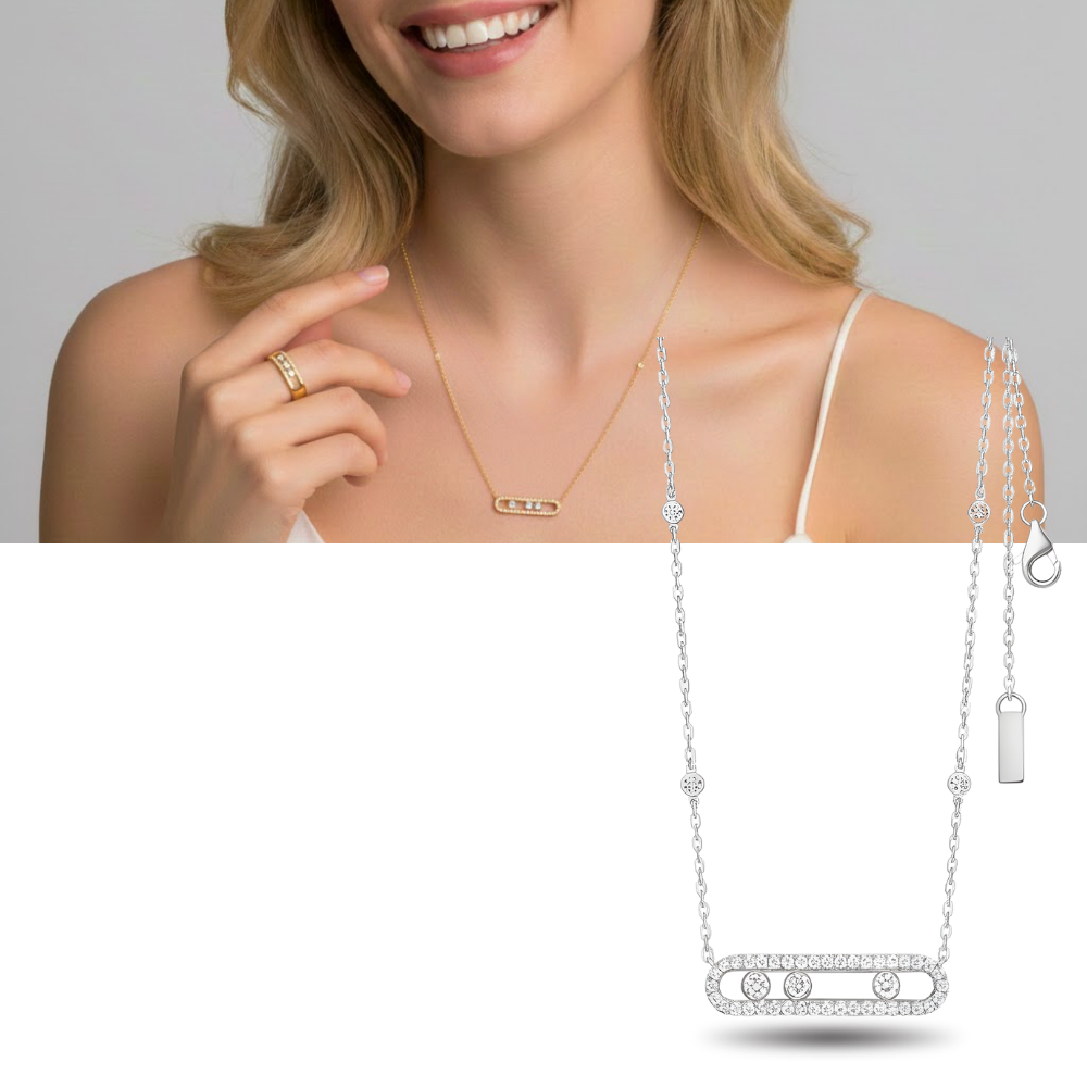 Classic Three Stone Necklace - Ozerty