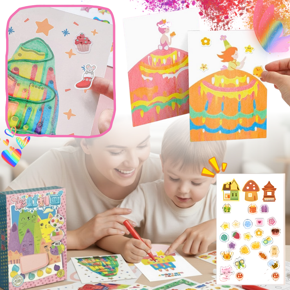 Colorful Squeegee Art Painting - Ozerty