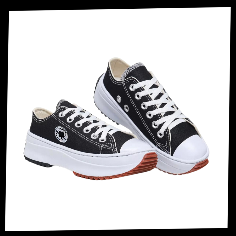 Comfortably Elevated Slip-Free Canvas Sneaker - Ozerty