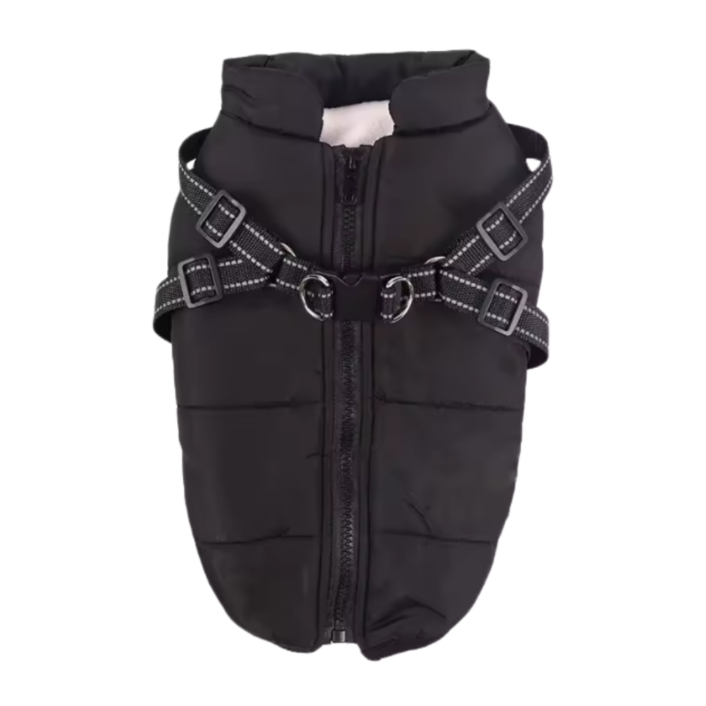 Cozy Dog Harness Winter Jacket -Black  - Ozerty