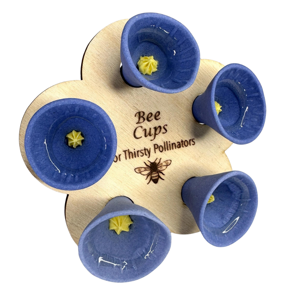 Discreet UV Reactive Glaze Bee Cup -Blue - Ozerty