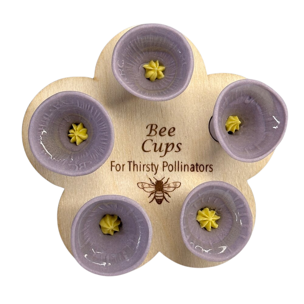 Discreet UV Reactive Glaze Bee Cup -Purple - Ozerty